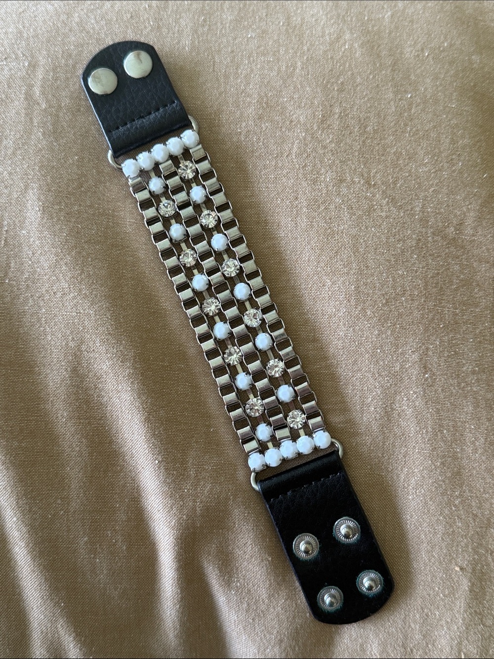 Bling Faux Leather Bracelet